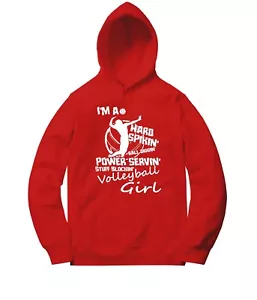 I'm A Hard Spikin' Ball Volleyball Girl Unisex Sweater Jacket Pullover Hoodie - Picture 1 of 18