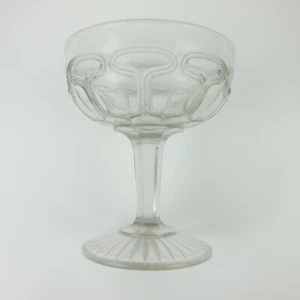 Antiguo EAPG Lancaster Glass Company Ohio Sherbet Plato Corona Patrón Art Deco - Imagen 1 de 14