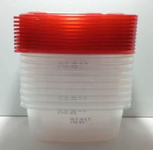 Lotto di 10 contenitori vuoti Tupperware 32 oz affettati a freddo Hillshire Farm - Foto 1 di 3
