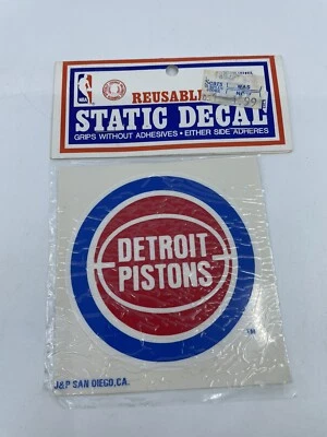 Vintage Detroit Pistons 3 Inch Flat Static Cling Decal Reusable - Image 1 of 3