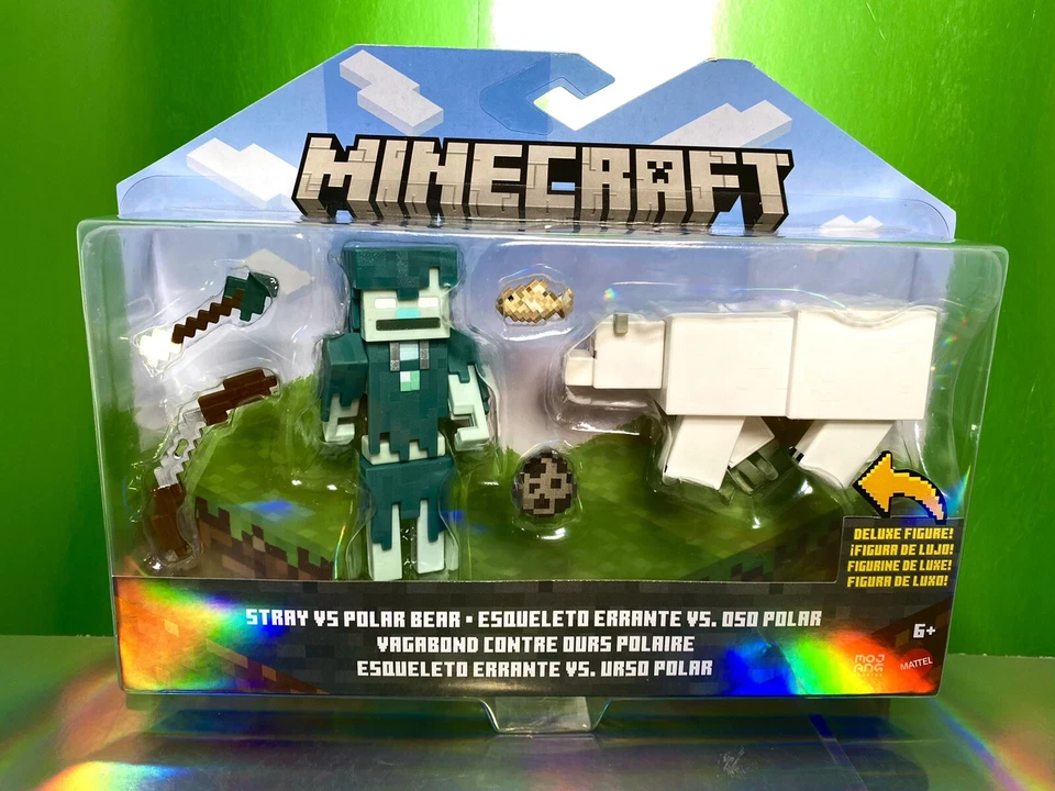 Minecraft Stray vs Polar Bear Craft A-Block Figure 2 Pack Mattel Mojang Studios