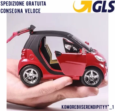 MODELLINO AUTO MODELLISMO MINIATURE LUCI SUONI METALLO PER BENZ SMART 451 FORTWO - Immagine 1 di 4