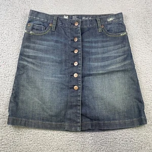 RVCA Womens Size 27 Denim Blue Jean Skirt Button Up SAMPLE BY PM TENORE RARE - Picture 1 of 15