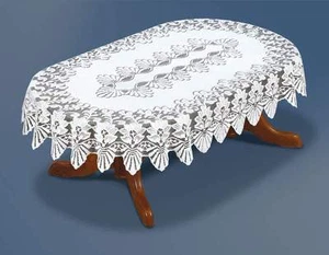 Oval, lace, white Tablecloth NEW 51" x 71" (130x180cm) elegant present - Picture 1 of 1