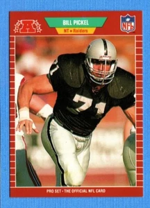 1989 Pro Set #190 Bill Pickel Raiders - Picture 1 of 1