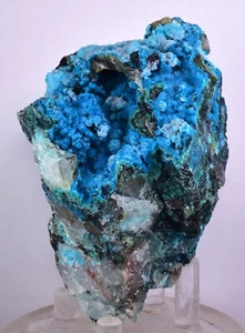 9.7cms CUARZO CRISOCOLA BOTRYOIDAL TENTADORA MINA PERÚ MUESTRA MINERAL CB106 - Imagen 1 de 11