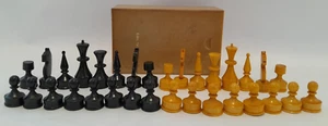Vintage Ajedrez Fantasia Chess Set in Box, Full set, Lacquered - 403CHR - Picture 1 of 9