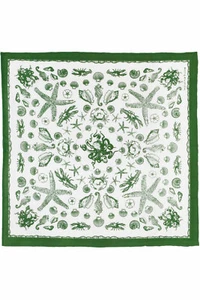 MÁSCARA DE PAÑUELO VERDE SEA CREATURE, BANDA PARA LA CABEZA, BUFANDA 22 X 22-100% ALGODÓN - Imagen 1 de 1