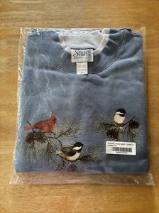 Women’s Sweatshirt Size XL  Chickadees and Cardinal Sawyer Creek Studio - Picture 1 of 3