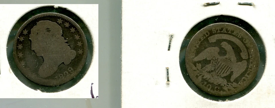 СЕРЕБРЯНАЯ МОНЕТА НОМИНАЛОМ 10 ЦЕНТОВ 1829 С ИЗОБРАЖЕНИЕМ БЮСТА С КРЫШКОЙ ОЧЕНЬ ХОРОШЕЕ СОСТОЯНИЕ 6378 М - Изображение 1 из 1