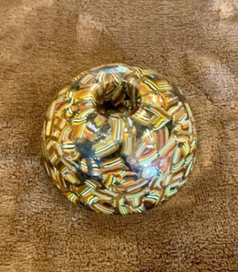 Millefiori Lenox Kerzenständer Vintage gelb braun Original Etikett Handarbeit - Bild 1 von 5