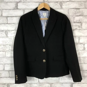 J.CREW FACTORY NWD Women's Black Cotton-Blend Two Button Blazer sz 6 BP095 - Picture 1 of 4