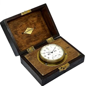 Zenith Borduhr mit 8-Tagewerk & Gangreserveanzeige ca. 1930er in Holzkästchen - Zdjęcie 1 z 11