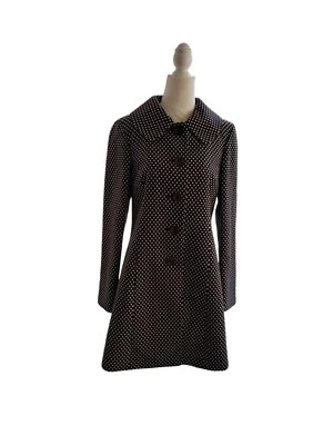 Ann Taylor Black & White Checked Checkered Swing Car Coat Size 2 Small S - Image 1 of 4