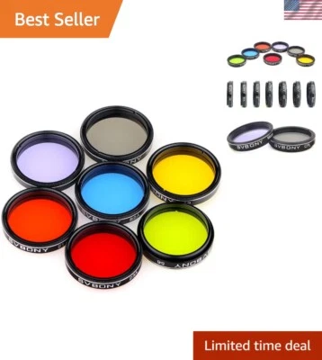 Optical Glass Telescope Filters - 1.25' Color & Moon Filter Kit for Astronomers - Image 1 of 4