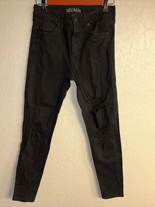 Wild Fable Women's Size 4 Black High Rise Skinny Distressed Dark Stretch Jeans - Picture 1 of 4