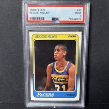 1988 Fleer #57 REGGIE MILLER PSA 9 MINT Rookie Card Pacers HOF