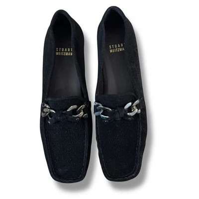 Mocasines Stuart Weitzman Lincoln de gamuza negra para mujer talla 6,5 M Foto 1 de 4