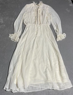 Vestido Vintage By Georges California Para Mujer 10 Marfil Pradera Cottagecore Trad Foto 1 de 4