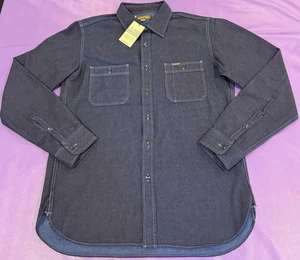 CAMISA DE TRABAJO IRON HEART IHSH-323-OD 10 OZ RIBETE DENIM ÍNDIGO XXXL-3XL - Imagen 1 de 7
