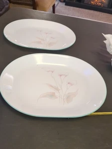 Set 2 piatti ovale Corelle Tre Sogni Calla Lily 12 pollici molto belli! - Foto 1 di 2