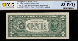 1981 $1 FRN "3RD ON REVERSE" P.C.G.S #53PPQ - Picture 1 of 3