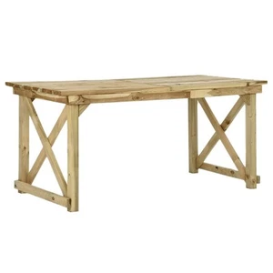 vidaXL Mesa de jardín de madera 160x79x75 cm - Imagen 1 de 7