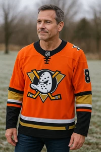 Teemu Selanne NHL Anaheim Ducks Orange Alternate Trikot 52 Adidas Neu mit Etikett Selten - Bild 1 von 19