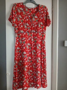 Joe Browns Red Bird Pattern Dress Size14 - Picture 1 of 5
