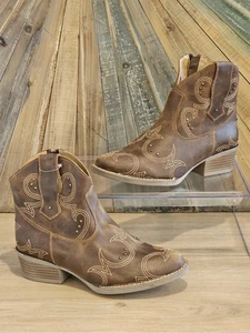 NEU Sterling River Damen Cowgirl bestickt Nieten Stiefeletten, braun, Größe 9M - Bild 1 von 10