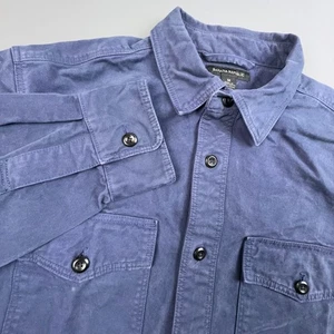 Banana Republic Button Up Mens Medium Blue Navy Heavy Malo Twill Workwear Layer - Picture 1 of 8