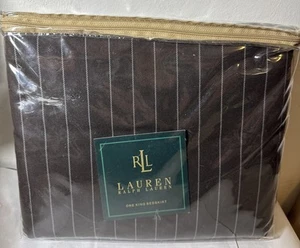 RALPH LAUREN Metropolitan Place braun Nadelstreifen KING SIZE BETTROCK NEU NEU IN VERPACKUNG SELTEN - Bild 1 von 6