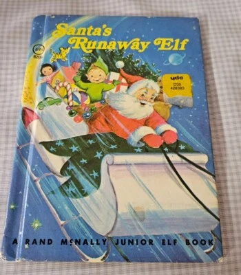 Santa's Runaway Elf 1977 Rand McNally Junior Elf Book hardback - Image 1 of 4