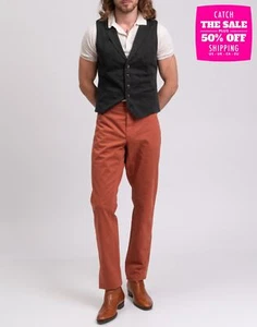 Pantalón HACKETT Talla 31L Elástico Prenda Tinte Marca Botón Logo Parche Cremallera Mosca - Imagen 1 de 9