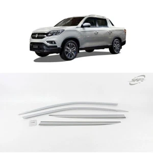 Chrome Window Vent Visor Rain Guard 4P D217 for Ssangyong Rexton Soprts 2018-22 - Picture 1 of 9