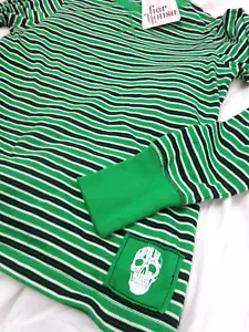 Paul Frank Her House Striped Green Top Long Sleeve T-Shirt Size M Y2K - Picture 1 of 21