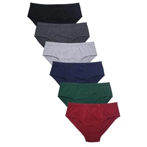 3, 6 & 12 PACK Men Cotton Bikini Briefs Trunk Calzon Underwear Low Rise Solid - Picture 1 of 8
