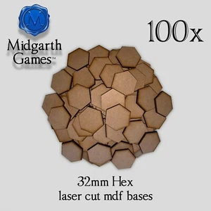 100 bases hexagonales de 32 mm MDF en miniatura corte láser Warhammer 40 k ENVÍO RÁPIDO - Imagen 1 de 1