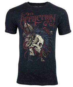 AFFLICTION Men's T-shirt BATTLE CRY Black Lava wash Motorcycle Biker S-4XL - Picture 1 of 8