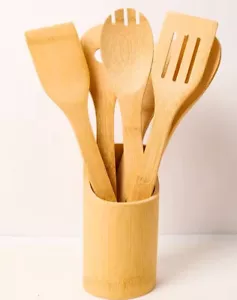 Bamboo Kitchen Utensils Set - 6 Styles of Spoon Spatulas for Cooking - Picture 1 of 7