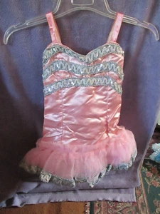 Disfraz de leotardo Herbert vintage años 60 para mujer talla 12 rosa con encaje azul y rosa” - Imagen 1 de 11