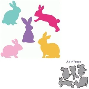 Scrapbook Rabbits Metal Cutting Die - Decorative Embossing Paper Card Dies 5pcs - Picture 1 of 12