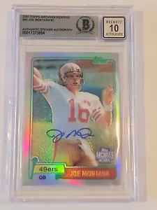 Joe Montana Autograph / Signed 2001 Topps Archives Reserve Refractor #40 Beckett - Picture 1 of 14