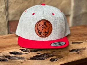 Widespread Panic Note Eater Stealie Leather Patch Hat- Flat Bill  (YP6089M) - Picture 1 of 57