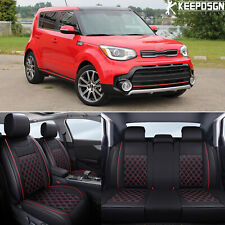 For Kia Soul 2/5 Car Seat Cover Full Set Front + Rear Cushion Deluxe PU Leather