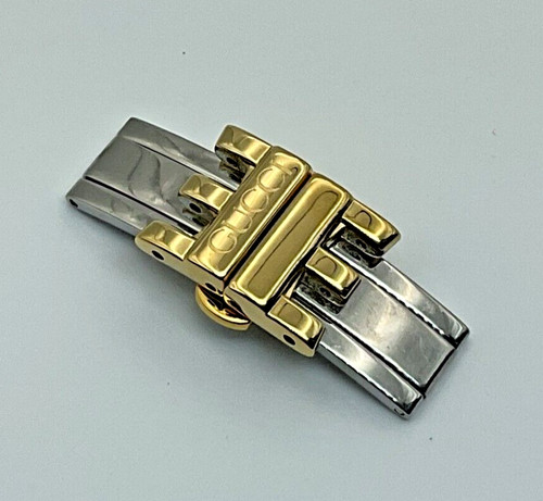 FIBBIA DISTRIBUZIONE OROLOGIO GUCCI ORIGINALE 14MM CON MAGLIE PER BRACCIALE GIALLO 5400L