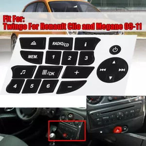 Car Radio CD Sticker Repair Worn Button-Switch For Renault Megan Clio and Megane - Picture 1 of 12
