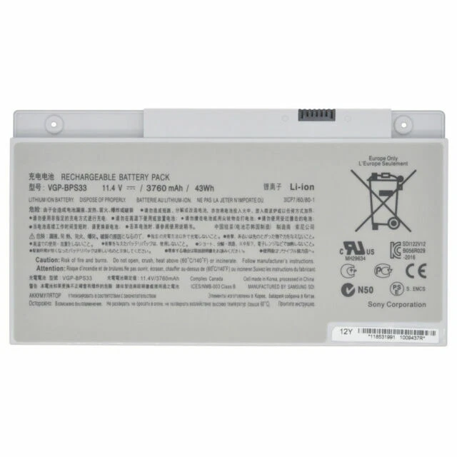 Sony 11.4V 3760mAh Laptop Battery for Sony Vaio