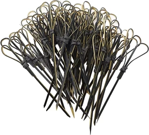 100PCS 12Cm 4.7Inch Heart Shaped Cocktail Picks Bamboo Picks Skewers Toothpicks - Picture 1 of 7