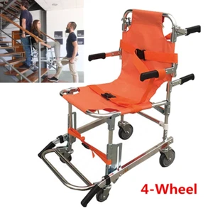 4-Wheel Foldable Stair Chair Emergency Stair Wheelchair for Elderly Disabled AU - Picture 1 of 18
